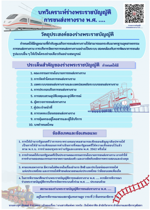 บทวิเคราะห์ร่างพระราชบัญญัติการขนส่งทางราง พ.ศ. ....