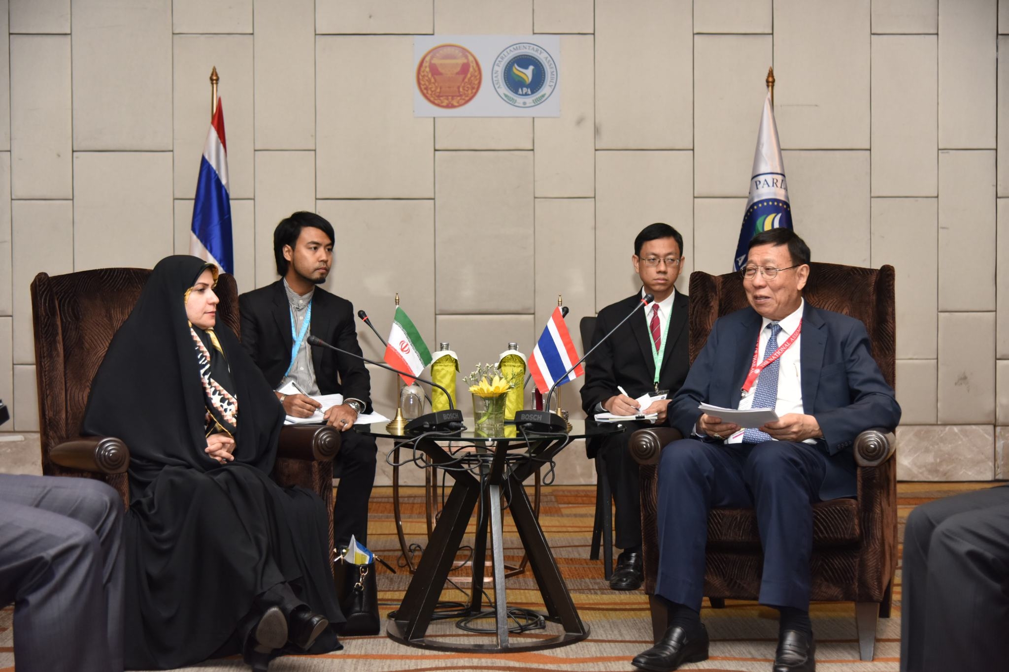 Head of Delegation of the Islamic Consultative Assembly, Islamic Republic of Iran Paid a Courtesy Call on the President of the National Legislative Assembly during the Meeting of APA Standing Committee on Social and Cultural Affairs 2019 (Feb 13, 2019)